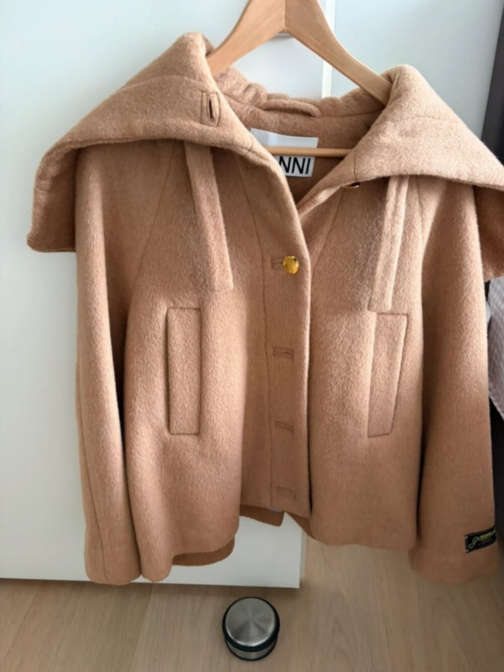 GANNI Camel Wool Jacket Size S